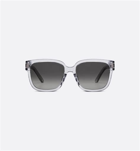 DiorSignature S7F Transparent Light Gray Square Sunglasses